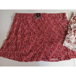 Womens YMI Size 3 X Red Bandana Skort NWT